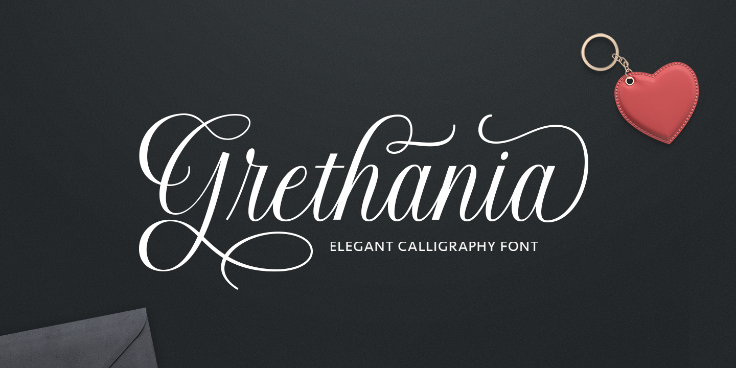 Beispiel einer Grethania Script Bold-Schriftart